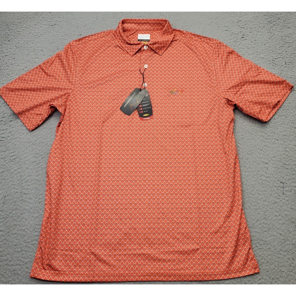 Greg Norman Polo Shirt Mens M Multi Patterned Play Dry Golf Performance G7XLK678
